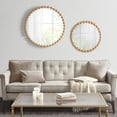 thumbnail image 6 of 36"D Round Hanging Beaded Mirror, Luxury Home Accent Mirror with Metal Frame and Large Bead Detail, Marlowe Spherical Vanity Mirror for Home Decoration, Entryway, Bedroom, Bathroom, Gold, 6 of 8
