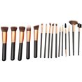 thumbnail image 2 of Juego de brochas de maquillaje de oro negro de gama alta, 16 unidades, brochas de maquillaje profesionales, herramientas de belleza, corrector de sombra de ojos, juego de brochas para base de cejas brillar Hogar, 2 of 5