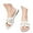 White, variant on IUJOSY Flat Sandals for Women 2025 Comfortable Open Toe Studded PU Leather Slip on Slide Shoes