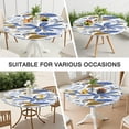 thumbnail image 7 of Boho Style Floral Vinyl Tablecloth with Elastic Band, 44 Inch Fits 38-42 Inch Tables, Wrinkle Free Cover for Patio Dining and Special Events, 7 of 7