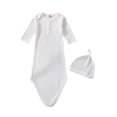 thumbnail image 1 of xiaxaixu Baby’s Fashion Solid Color Waffle Button Swaddle and Hat Set, 1 of 9