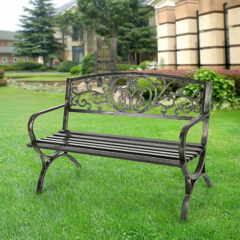 3 seater metal garden bench sales