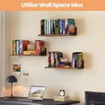 thumbnail image 3 of JessieMal 23.6 Inches Floating Book Shelves for Wall, Floating Wood Shelves for Living Room, Laundry Room, Bedroom, Office Organizer and Storage, Brown, 3 of 7