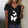 thumbnail image 2 of Bibifish Womens Tees Graphic Print V Neck Short Sleeve Tshirts Comfy Soft Fabric Casual Street Style Fashion Summer Tees, 2 of 4