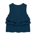 thumbnail image 4 of Women's V-Neck Sleeveless Lace Top Casual Summer Solid Color Fashion Blouse, 4 of 6