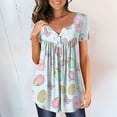 thumbnail image 2 of Fvwitlyh Femmes T-Shirts Chemise pour les Femmes Convenable Pâques Chemises d'Impression Col Rond Manches Courtes Tee Tops Tunique Blouse Bleu Clair, XL, 2 of 4