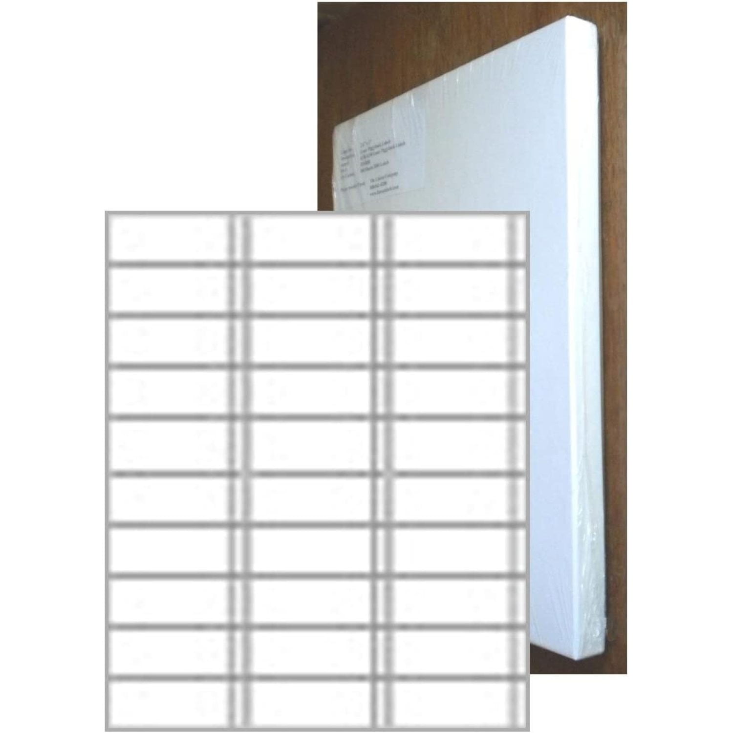 Laser Format Piggyback Labels, 2.83 x 1 inch, Box of 100 Sheets (30up) 3000 Labels, Laser