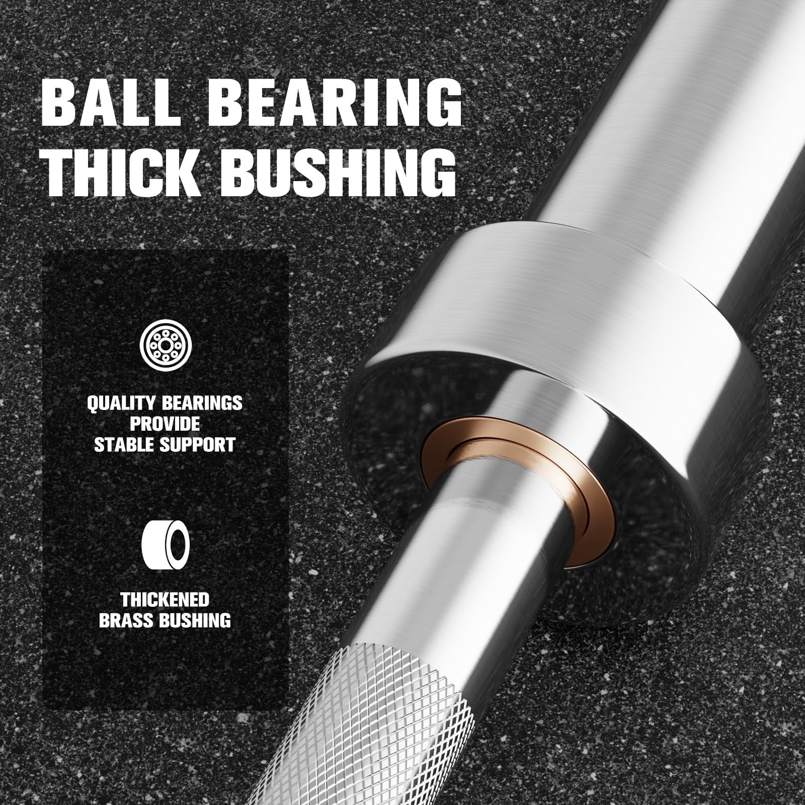 RitFit 6 Ft. Olympic Barbell Bar, General Purpose Weight Bar Suitable for Olympic Lifts and Power Lifts