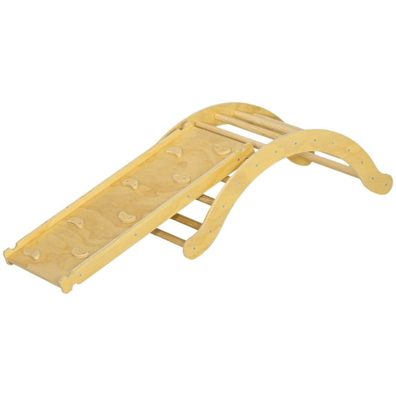 Toddler Climbing Toys 4 in 1, Pikler Triangle Set with Arch Climber, Ramp & Cushion - Montessori Indoor Play Gym for 18  Months