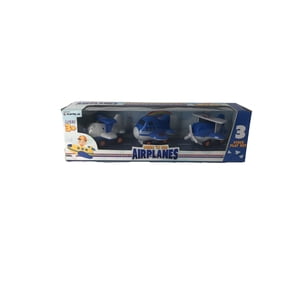 Playtek Push 'N Go Airplanes, Friction Powered Wheels, 3-Pack