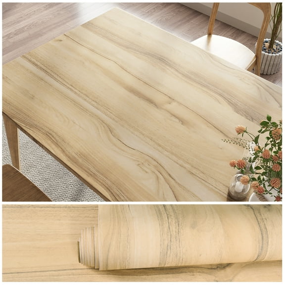 VEELIKE Weathered Oak Wood Contact Paper Peel and Stick Light Wood Wallpaper for Desk Countertops Waterproof Wood Grain Contact Paper 15.7''x118'' Adhesive Wood Look Contact Paper for Walls Cabinets