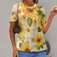 thumbnail image 6 of Floral Colorful Flower Women's T-Shirt Short Sleeve T Shirts Tops Tee Ladies Loose T, 6 of 6