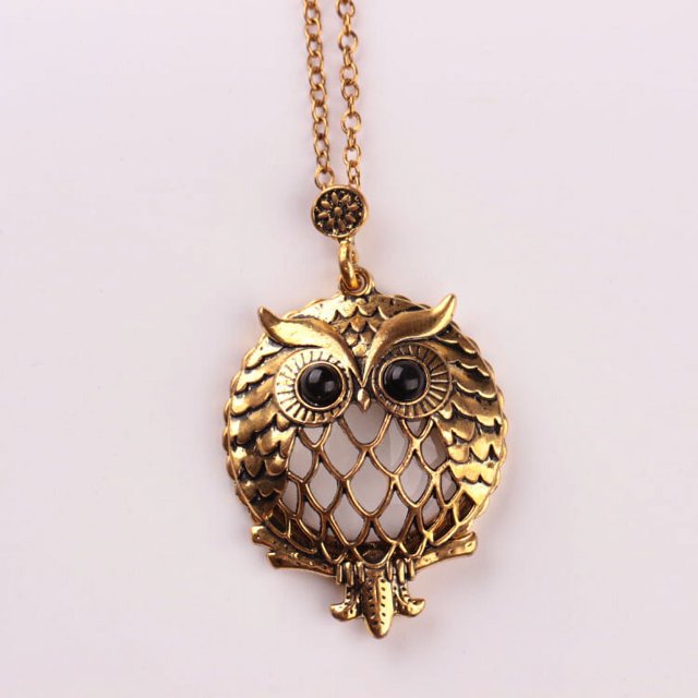 Collar con colgante de lupa exagerada de moda europea y americana, collar de cadena de suéter con espejo agrandado personalizado