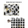 thumbnail image 6 of Yellow Truck 2 Panel Kitchen Curtains for Windows, Farmhouse Bee Daisy Black White Buffalo Plaid Bathroom Privacy Curtain, Home Décor Window Treatment for Bedroom/Living Room 55"x45", 6 of 6