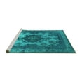 thumbnail image 2 of Ahgly Company Machine Washable Indoor Round Oriental Turquoise Blue Industrial Area Rugs, 5' Round, 2 of 4