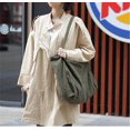 thumbnail image 4 of El bolso de hombro informal literario de gran capacidad de color sólido simple se puede utilizar como un bolso de compras Br Feliz Sencillez, 4 of 5