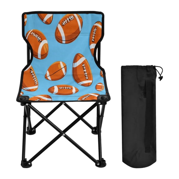 Folding Chair Camping Chair For Camping Picnicking Outdoor Beach and Travel Cartoon Rugby Balls Pattern