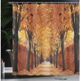thumbnail image 4 of Ambesonne Autumn Shower Curtain, Pathway in the Woods, 69"Wx75"L, Orange Brown, 4 of 5