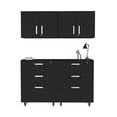 thumbnail image 1 of FM FURNITURE Stowe 4 Piece Garage Set Black Engineered Wood, 1 of 6