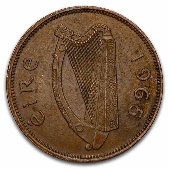 1939-1967 Ireland Large 1/2 Penny Avg Circ