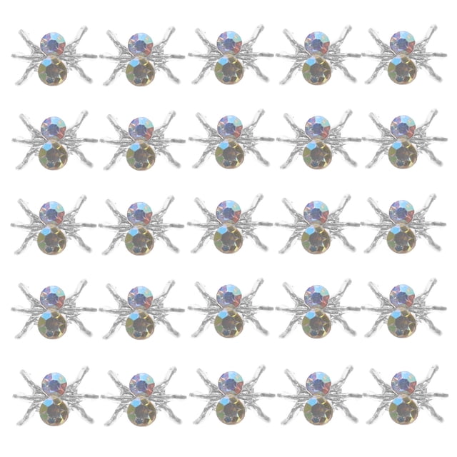 100 PCS Spider Nail Art Charms Manicure Spider Decors Mujeres adornos de uñas