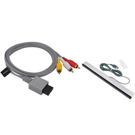 Insten 6' AV Composite Cable + Wired Sensor Bar For Nintendo Wii / Wii U