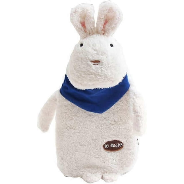 Hot Water Bottles, Rubber Hot Water Bottle with Removable Cartoon Rabbit Plush Cover Hand Warmer