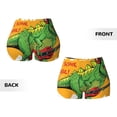 thumbnail image 5 of Haiem Cool Dinosaur Playing Guitar No Front Seam Biker Shorts for Women Yoga Workout Gym Bike Shorts with Tummy Control Moisture-Wicking-Small, 5 of 9