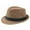 Brown, variant on Straw Fedora Hats For Men And Women Short Brim Summer Beach Hat Trilby Panama Sun Hats Black