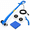 Medium Bundle, variant on Small Bundle Electric Stand-Up Compact Ceramic Tile Floor Scrubber Cleaning Brush Tool