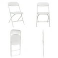 thumbnail image 4 of 5 Pack Plastic Folding Chair, Portable Patio Chairs, Stackable Commercial Seat with Steel Frame, 260lbs Weight Capacity, Fold up Event Chairs, for Office Wedding Party Picnic Kitchen, White, 4 of 10