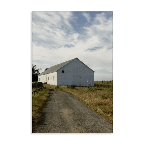 Stupell Industries Receding Road to Barn Landscape & Nature Photography Wrapped Canvas Art Print Wall Art, 16 x 24