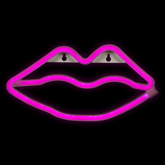 Northlight LED Lips Neon Lighted Wall Art - 10.5" - Pink