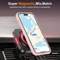 thumbnail image 5 of Case for iPhone 14 Plus with 360°Rotatable Magnetic Ring Stand Compatible with Mag-Safe Lightweight and Translucent Matte Back Shockproof Protective Case Men Women Pink, 5 of 13