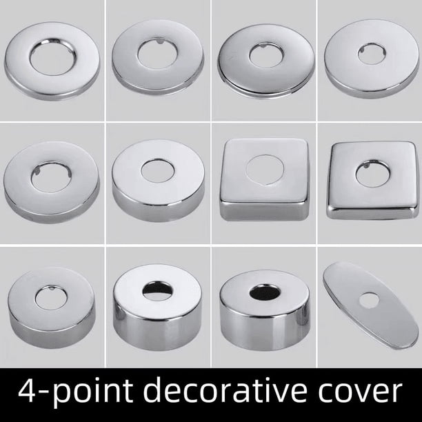 Cubierta decorativa de acero inoxidable para grifo de ducha, 4 puntos, 6 puntos, válvula triangular, cubierta decorativa, accesorios para aumentar la altura