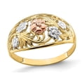 thumbnail image 1 of Ladies 14K Yellow Two Tone Flower Gold Ring, 1 of 4