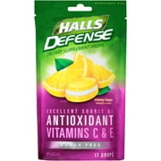 HALLS Defense, Creamy Sugar Free Lemon Dietary Supplement Drops, 17 Pcs