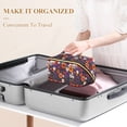 thumbnail image 3 of FORMRS Makeup Bag Travel Cosmetic Organizer for Women Fold Flat Zipper Pouch with Handle, Purple Flowers, 3 of 8