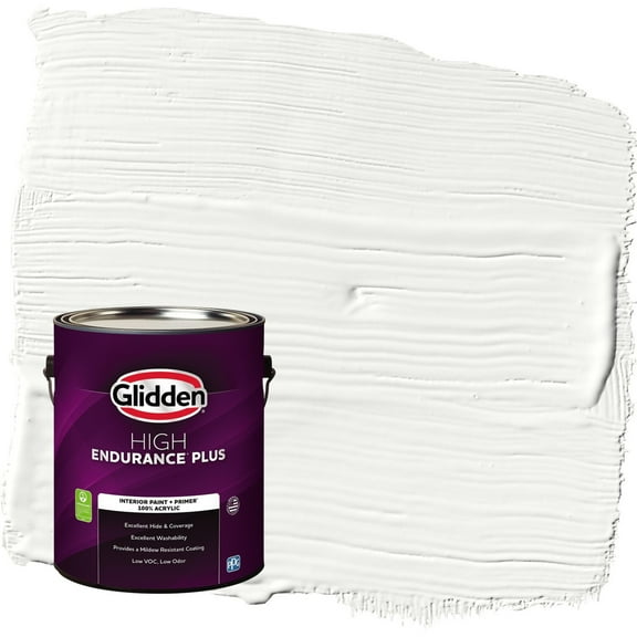 Glidden HEP Delicate White Flat Interior Paint with Primer, 1 Gallon