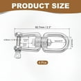 thumbnail image 2 of Uxcell Heavy Duty Double Swivel Eye Hook, Ended Eye x Jaw Chain Swivel Shackle Ring Connector Load for Hanging M5, 2 of 6
