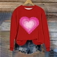thumbnail image 5 of Kilaqueen Valentine's Day Sweatshirt for Women Crew Neck Long Sleeve Funny Love Heart Graphic Pullover Tops Holiday Vacation Casual Trendy Sweatshirt, 5 of 5