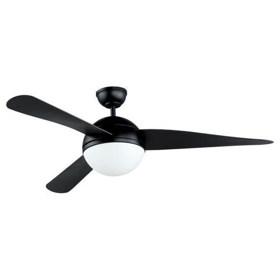 88802BK Maxim Lighting Cupola - 52 Inch 3 Blade Ceiling Fan with Light Kit-Black Finish-E26 Medium Lamp Base Type