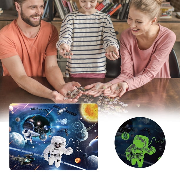 Xihbxyly Rompecabezas Luminoso, Diseño de Fondo Oceánico Cósmico, 46 Piezas Grandes, Efecto Brillante, Decoración de Pared para El Hogar, Decoración Relajante, Regalo Familiar, Decoración Navideña, T