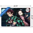 thumbnail image 3 of Demon Slayer - Tanjiro & Nezuko Night Wall Poster, 22.375" x 34" Framed, 3 of 6