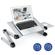 Fimilo Adjustable Laptop Stand Laptop Desk with 2 CPU Cooling USB Fans for Bed Table Office Tray