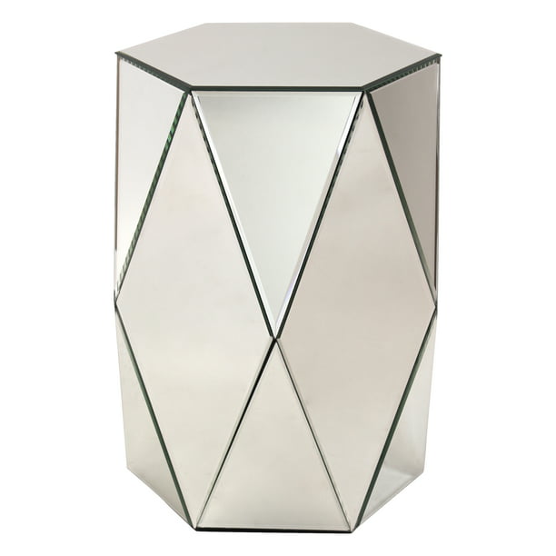 Sienna Mirrored Pedestal Table, Mirrored Pedestal Table