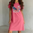 thumbnail image 5 of Fjofpr Womens Nightgown Short Sleeves Sleepwear Soft Loose Sleepshirt Women's Oversized Short Nightgown Fashion Chest Flag Print Short Sleeve Nightdress, 5 of 6