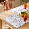 thumbnail image 4 of Flower Purple Placemats Set of 1, Grey Cherry Blossoms White Background Non-Slip Place Mats Washable Table Mats for Kitchen Dining Table Decorations Indoor/Outdoor, 4 of 9