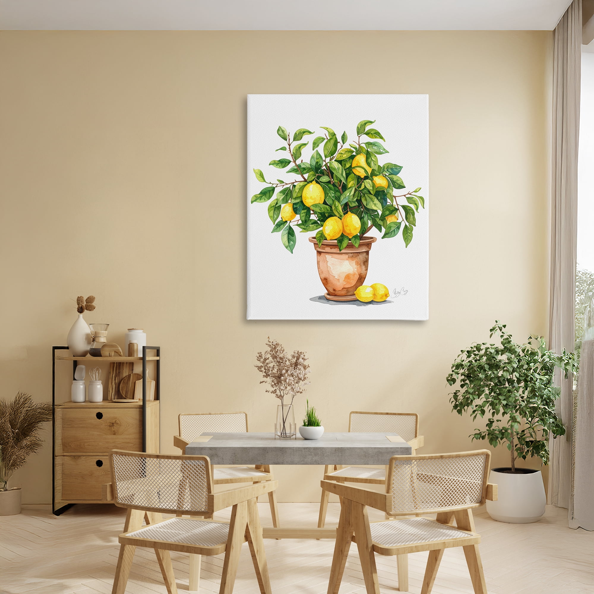 Stupell Industries Potted Lemon Tree Canvas Wall Art, design by Shelly Craig