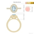 thumbnail image 4 of Angara Natural 1 Ct. Aquamarine with Diamond Halo Ring in 14K Yellow Gold for Women (Ring Size: 3), 4 of 9